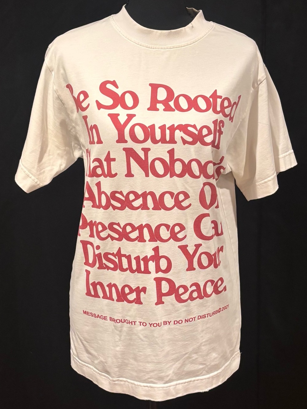 Do Not Disturb Be So Rooted Graphic Tee Cream Red Oversized Streetwear